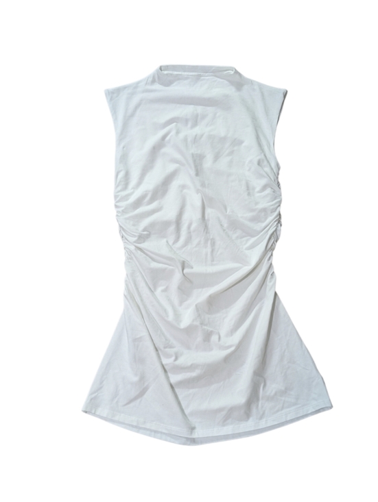 Target Dresses & Skirts - Target White Sleeveless Ruched Tee Dress